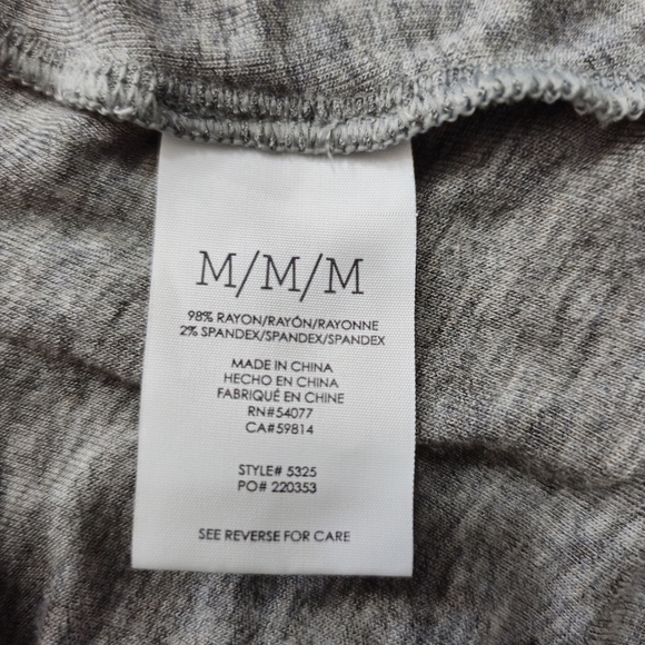 CABI OFFHAND Long Sleeve Knit Tunic Split Stitched V Neck Heather Grey Medium - Picture 11 of 13